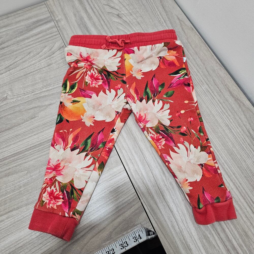 Posh Peanut Printed Jogger Leonora Orange Red Baby Toddler 2t